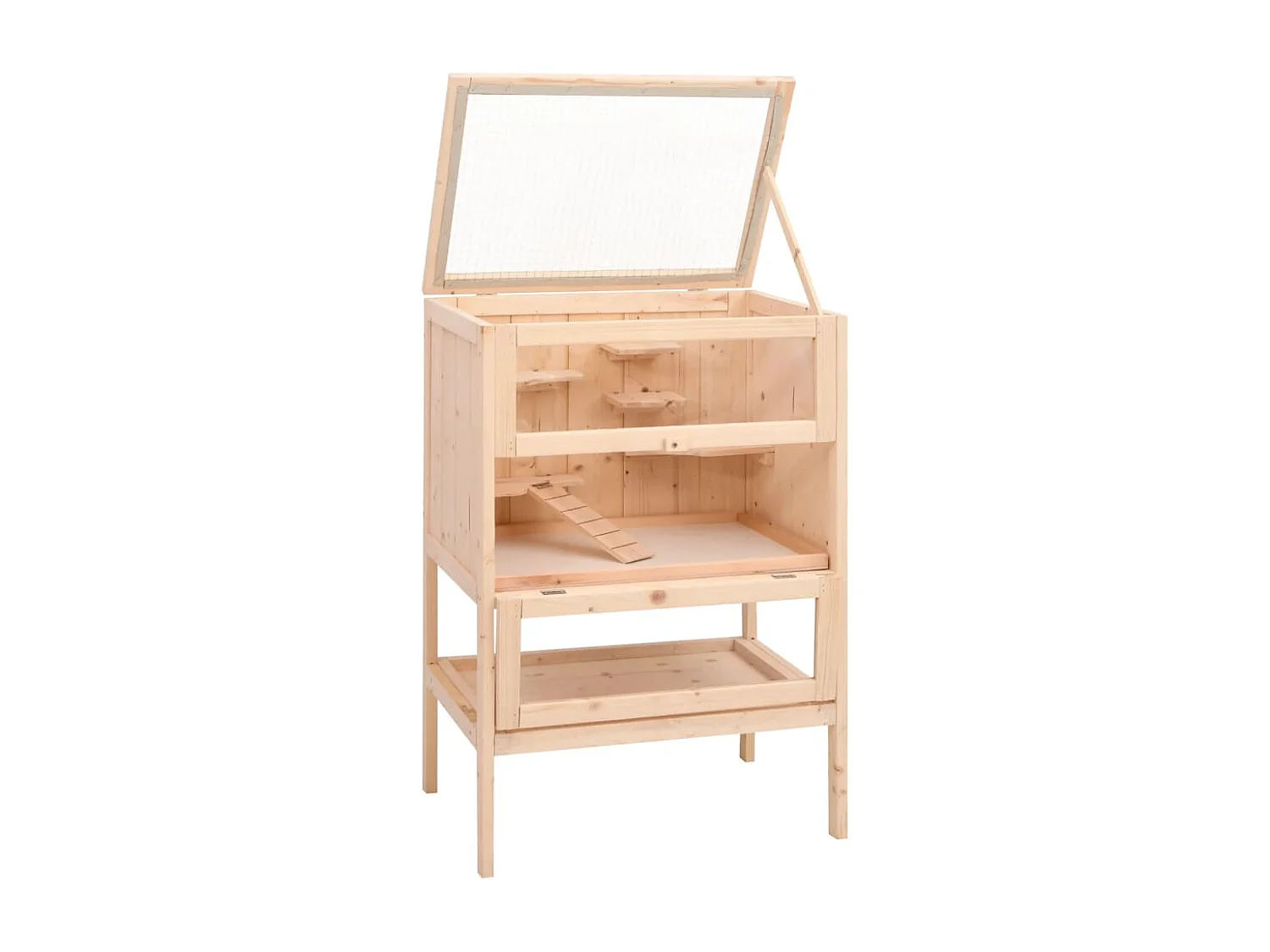 Gaiola para hamster 55x40x80 cm madeira de abeto maciça PT955518