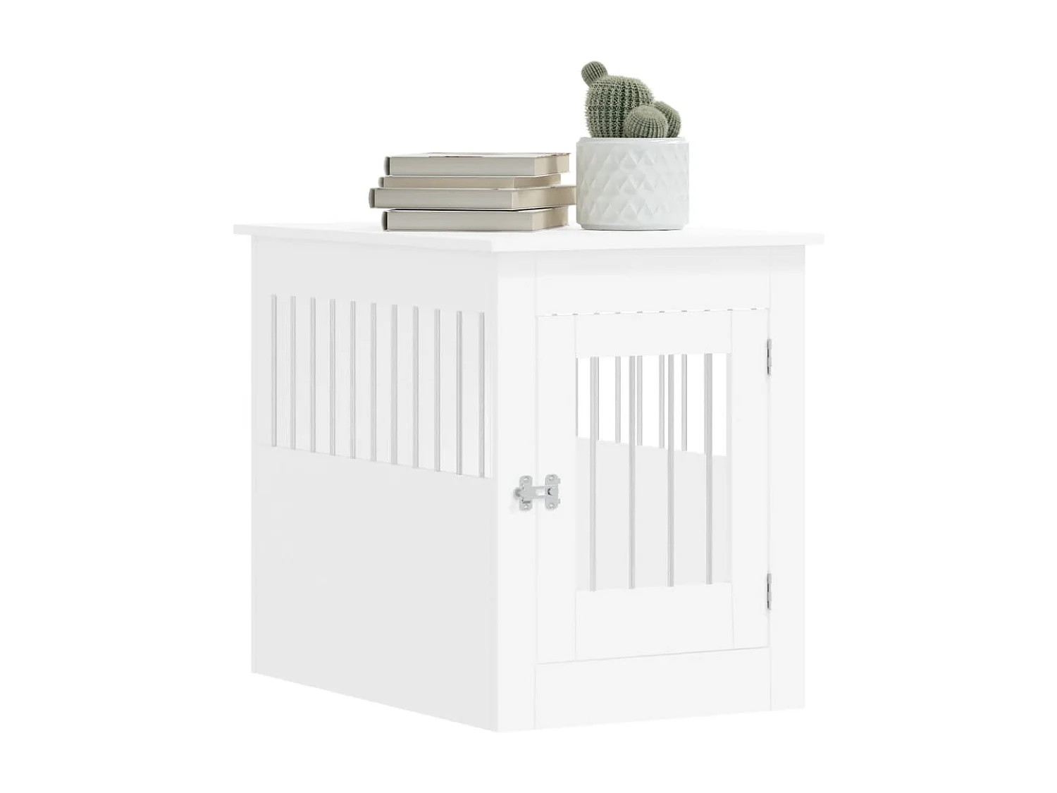 Jaula para perros madera de ingeniería blanco 55x80x68 cm ES735740