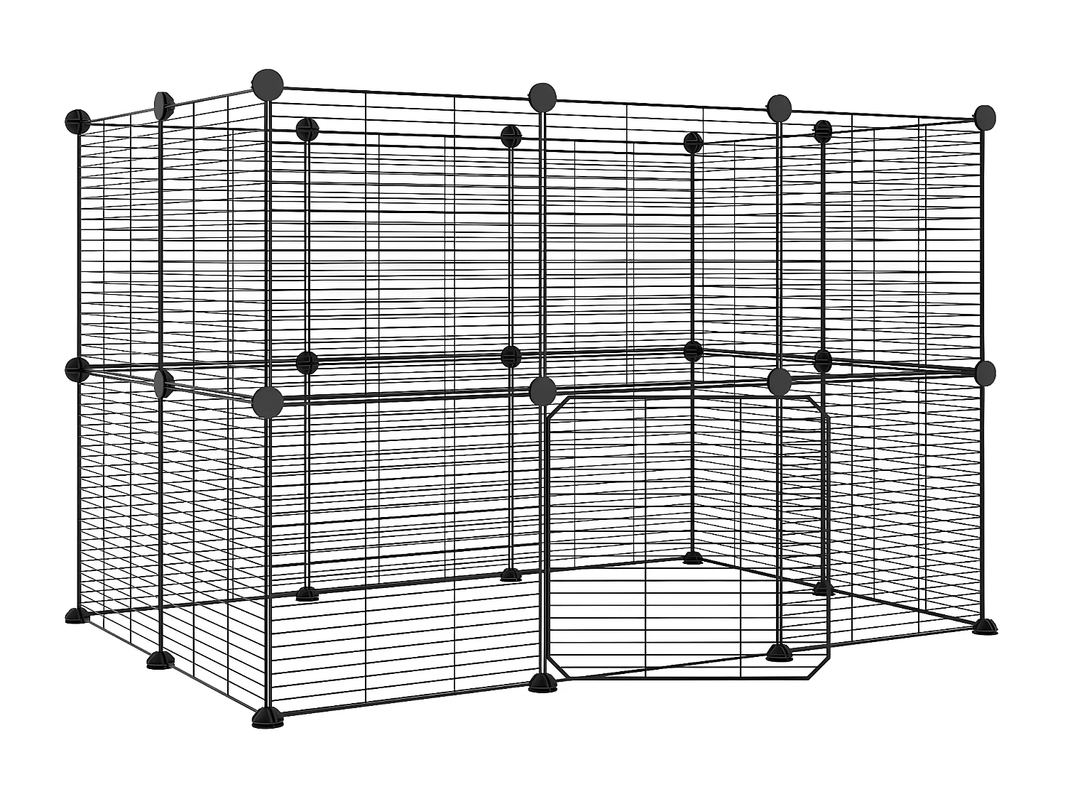 Cage animaux de compagnie à 20 panneaux et porte Noir 35x35 cm RG3Q12924