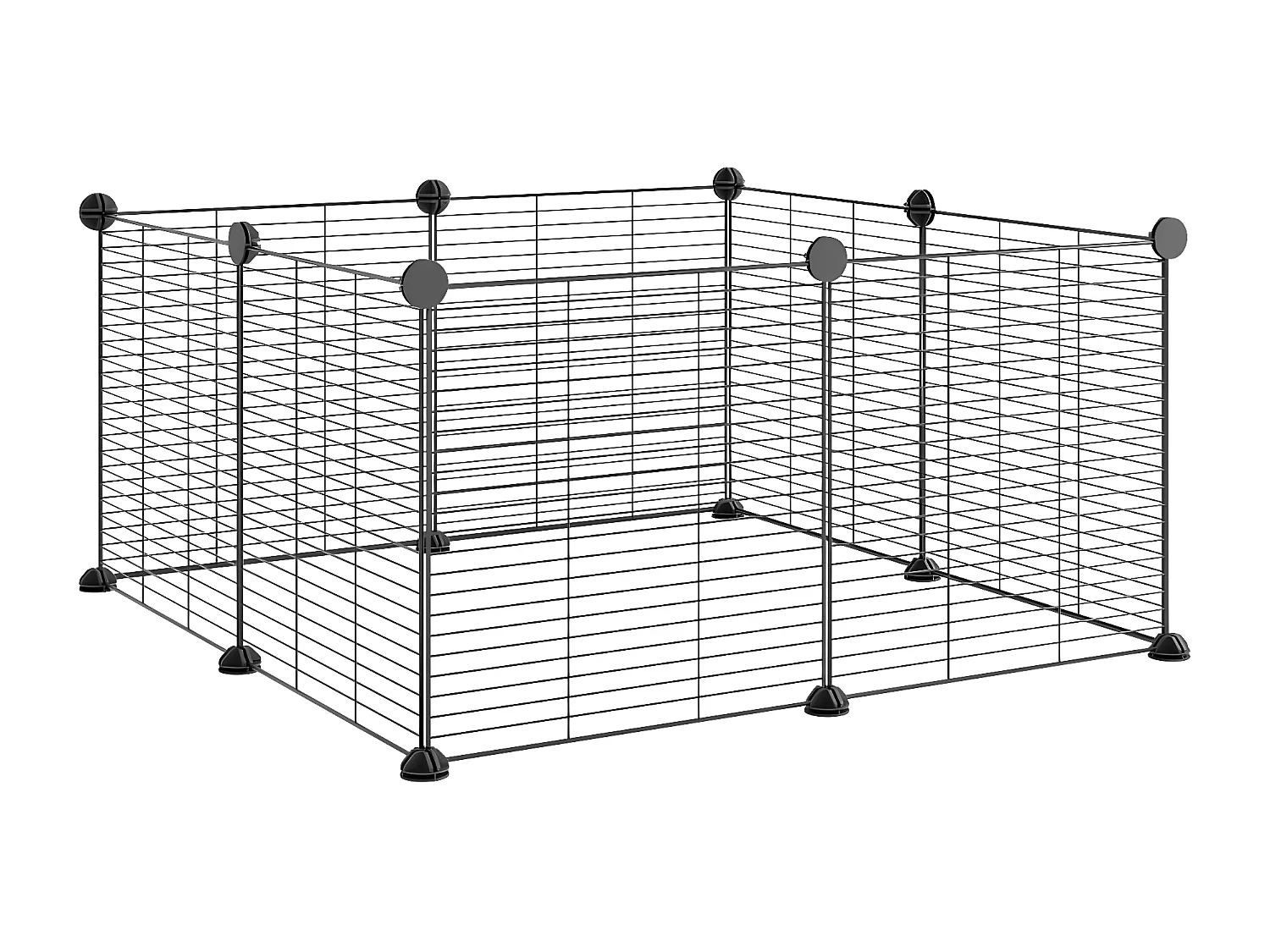 Cage animaux de compagnie à 8 panneaux Noir 35x35 cm Acier RG3Q52825