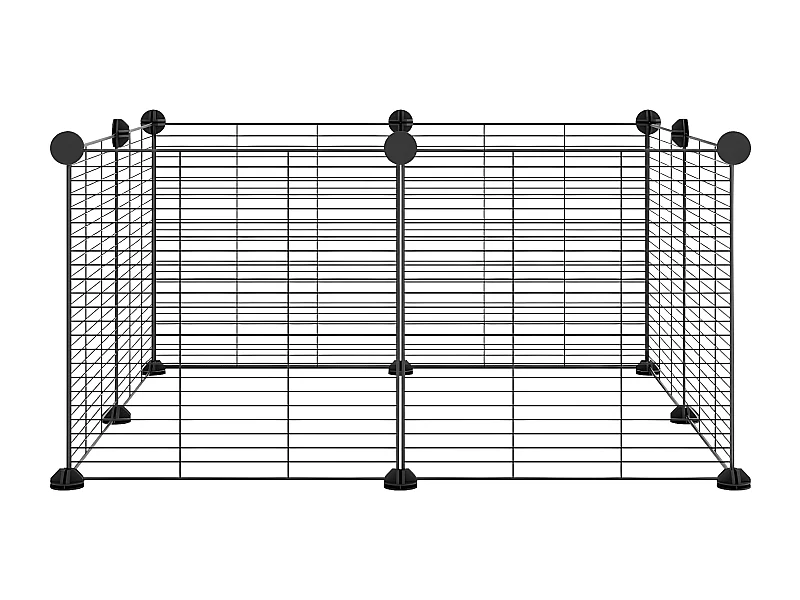 Cage animaux de compagnie à 8 panneaux Noir 35x35 cm Acier RG3Q52825