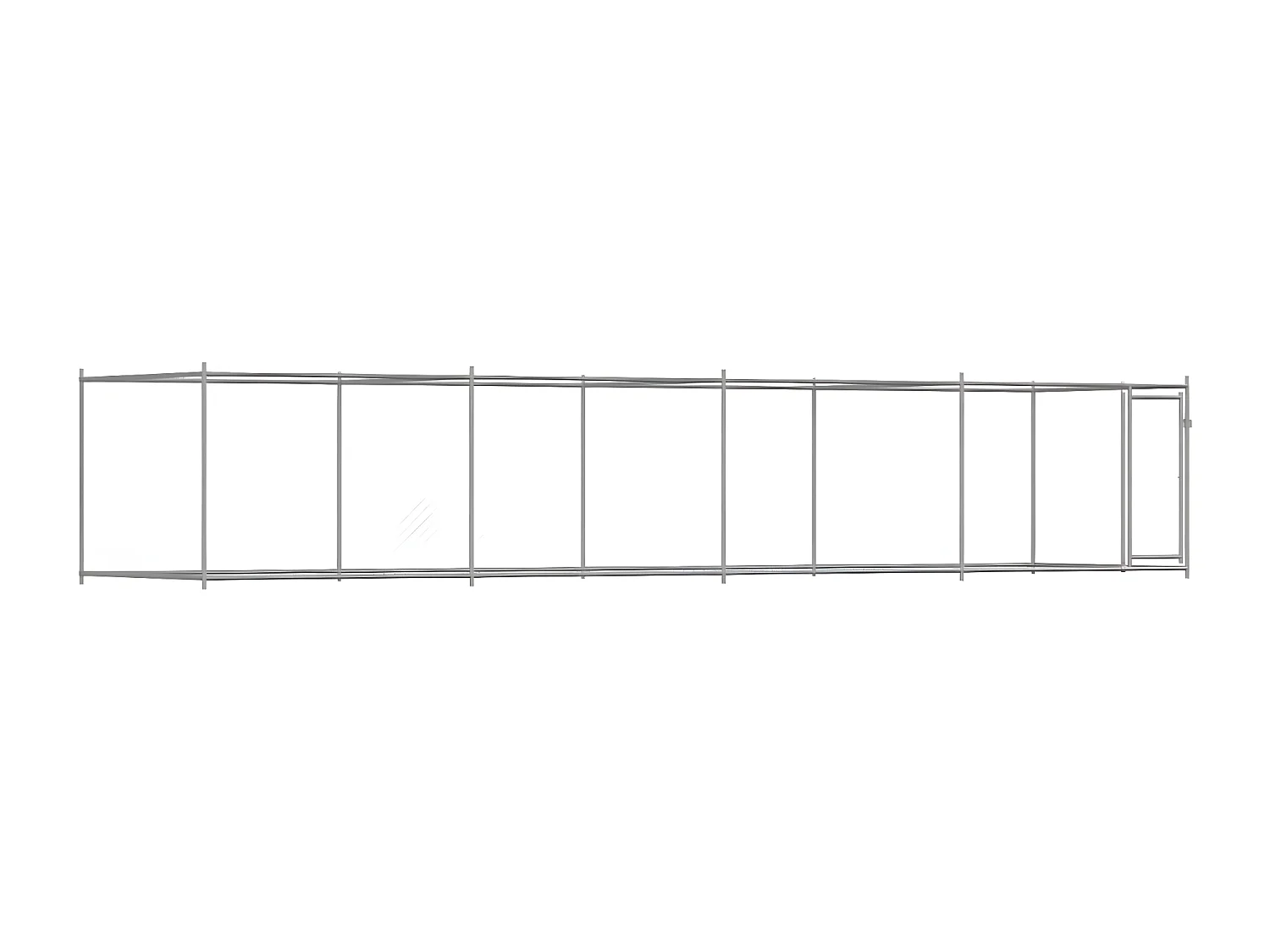 Jaula para cão com porta 8x2x1,5 m aço galvanizado cinzento PT510602