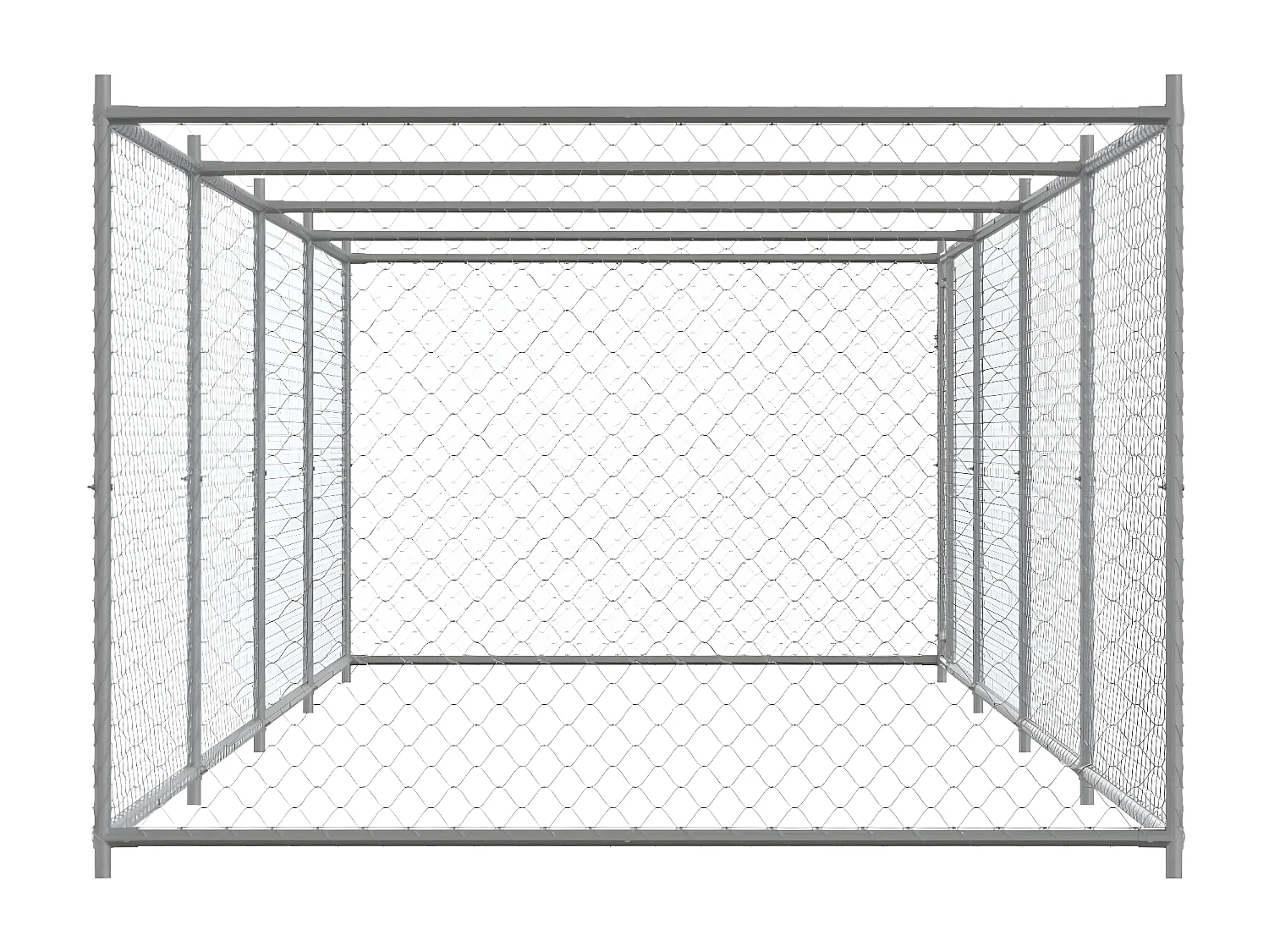 Cage pour chien avec porte gris 8x2x1,5 m acier galvanisé RG3Q90984