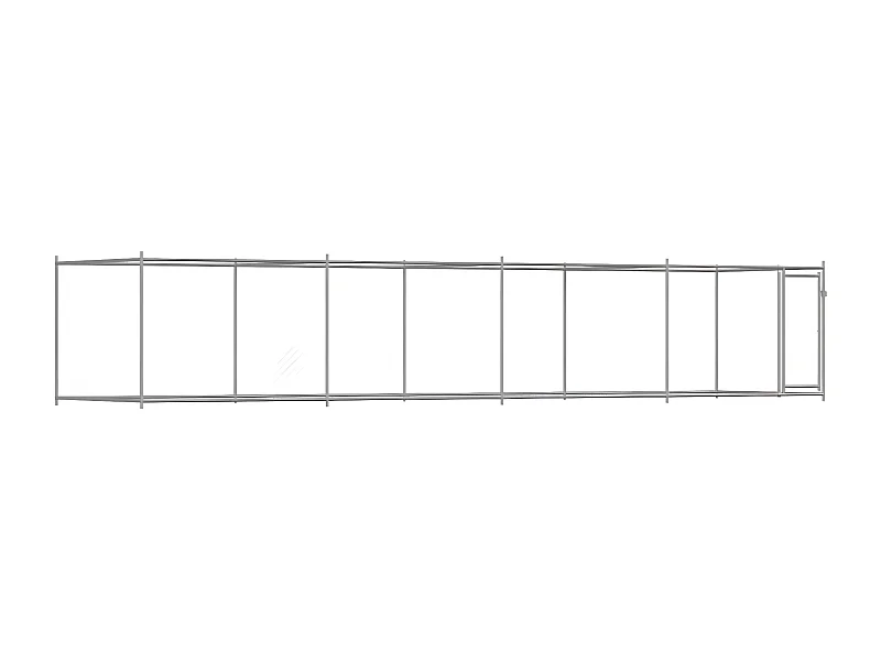 Cage pour chien avec porte gris 8x2x1,5 m acier galvanisé RG3Q90984