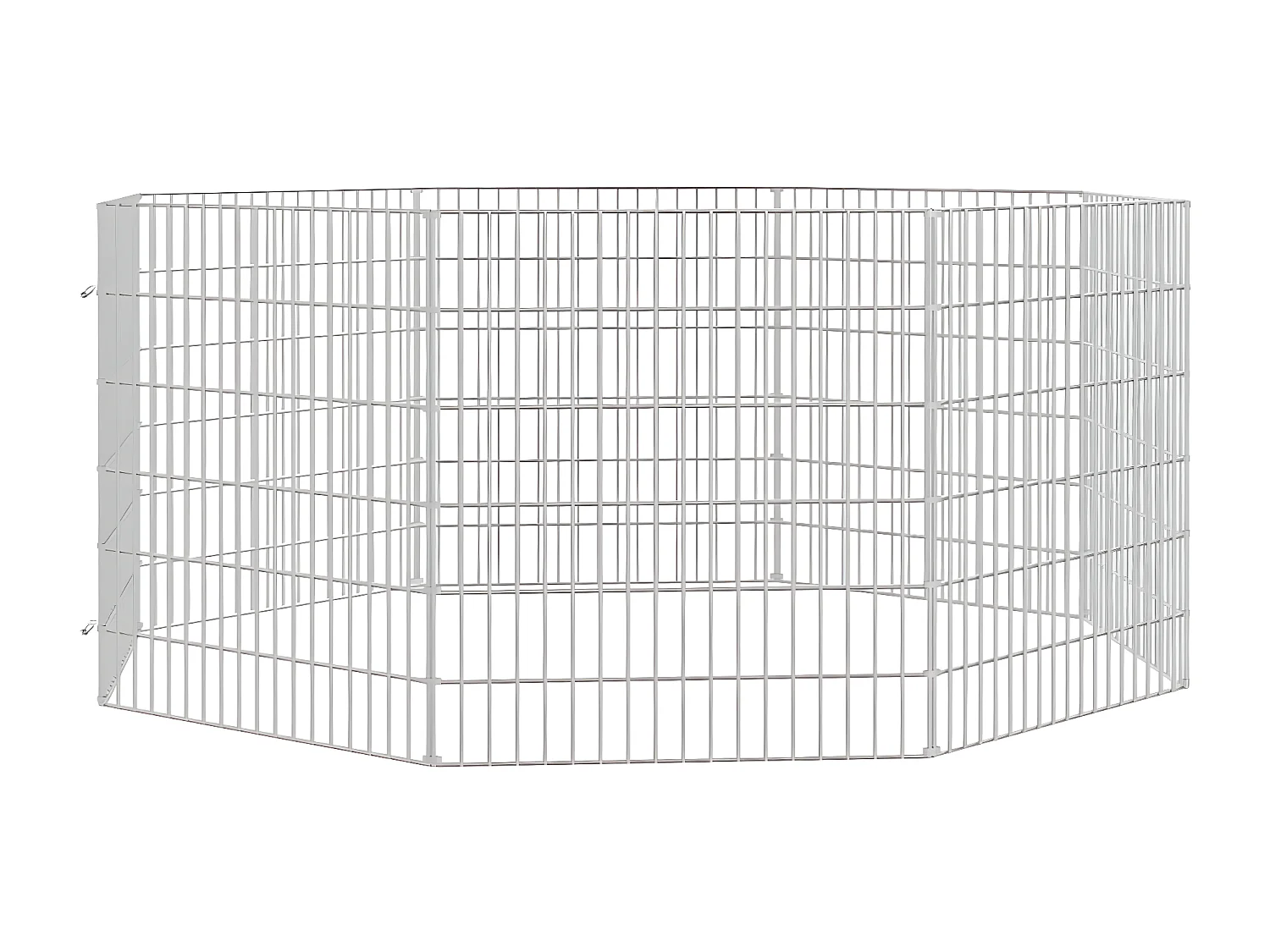Recinto exterior p/ animais 8 painéis 54x60cm ferro galvanizado PT928139
