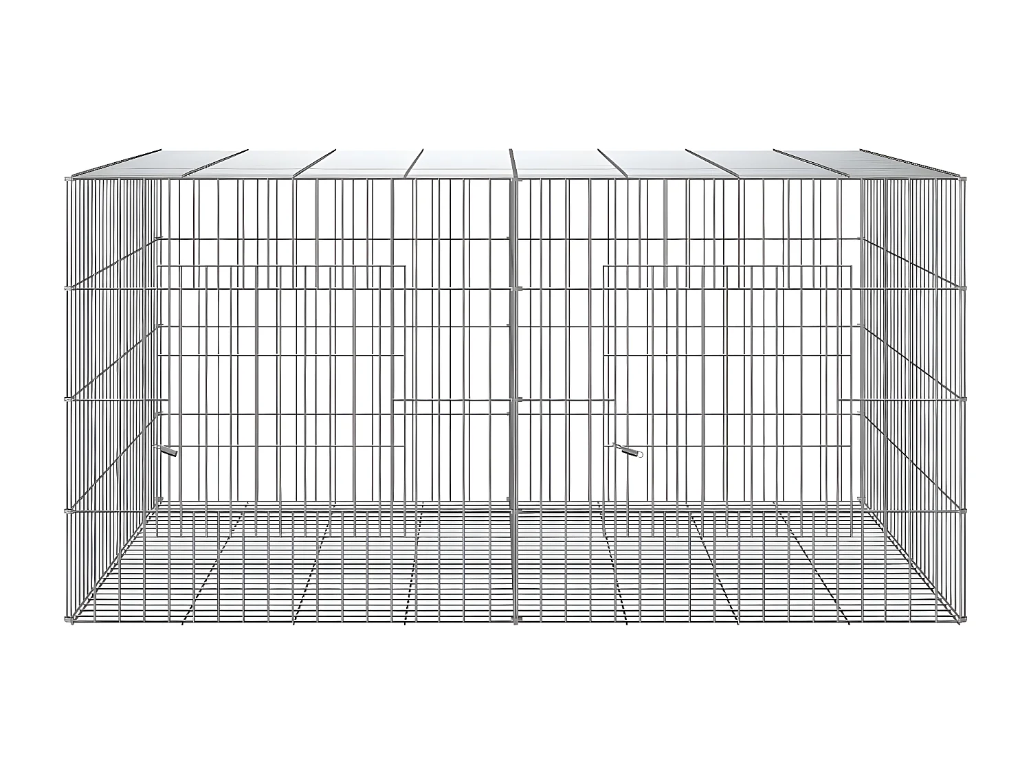Cage à lapin 2 panneaux 110x79x54 cm Fer galvanisé RG3Q46381
