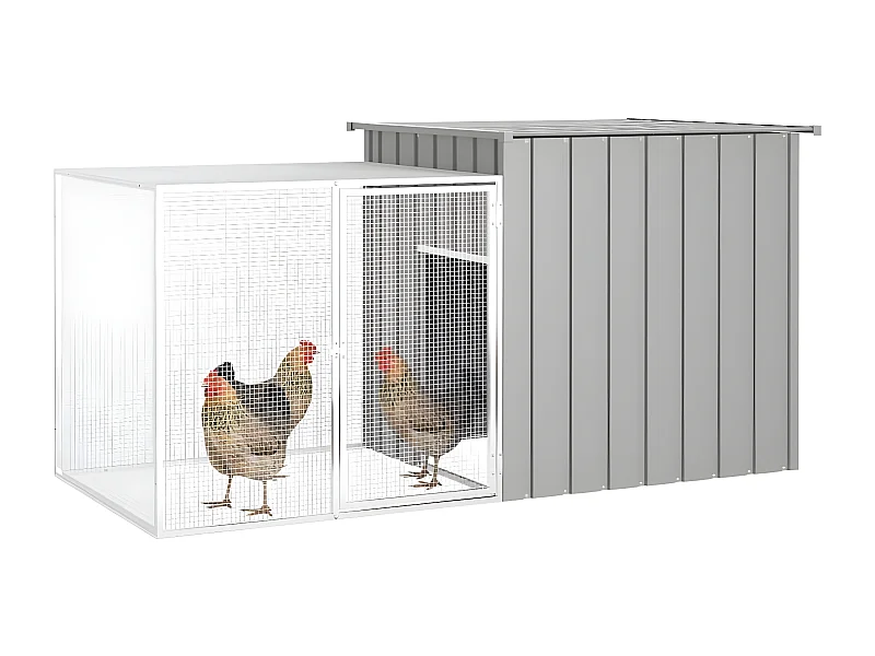Jaula de gallinas acero galvanizado gris 200x91x100 cm ES946187