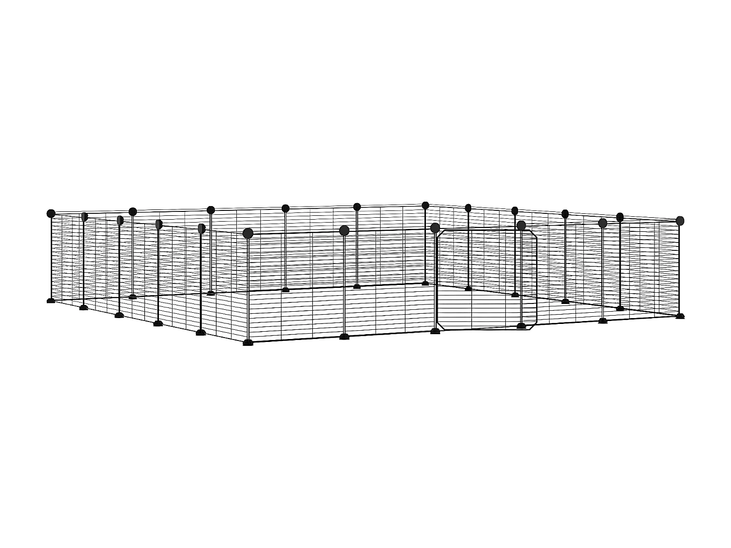 Cage animaux de compagnie à 20 panneaux et porte Noir 35x35 cm RG3Q69097