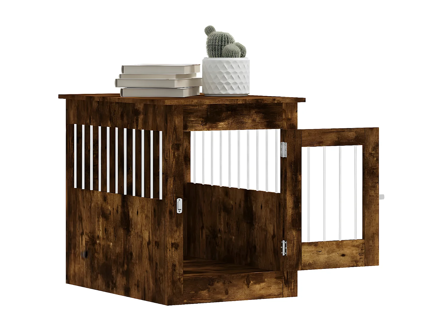 Meuble de cage pour chiens chêne fumé 55x80x68 cm RG3Q48212