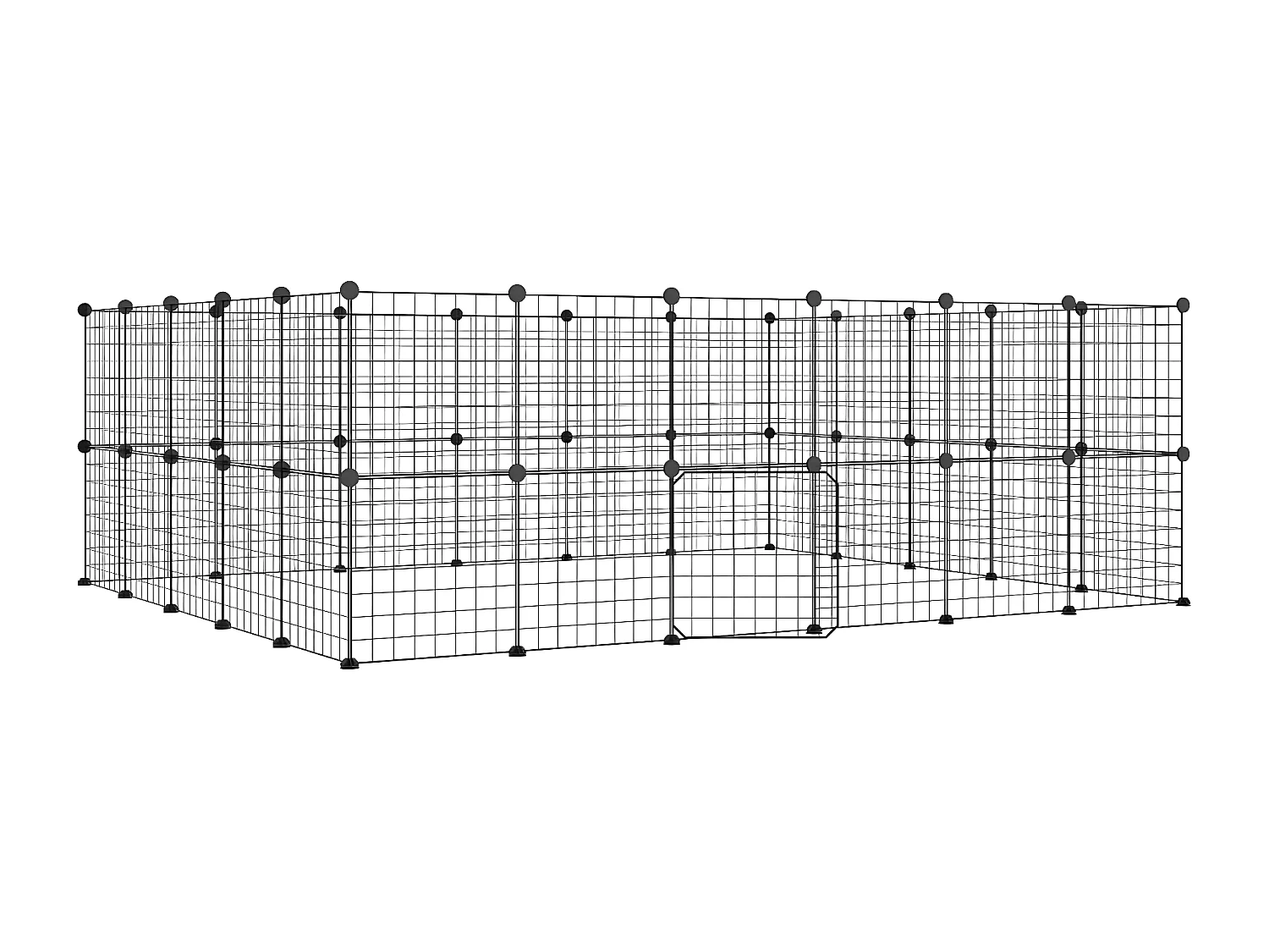 Cage animaux de compagnie à 44 panneaux et porte Noir 35x35 cm RG3Q80756