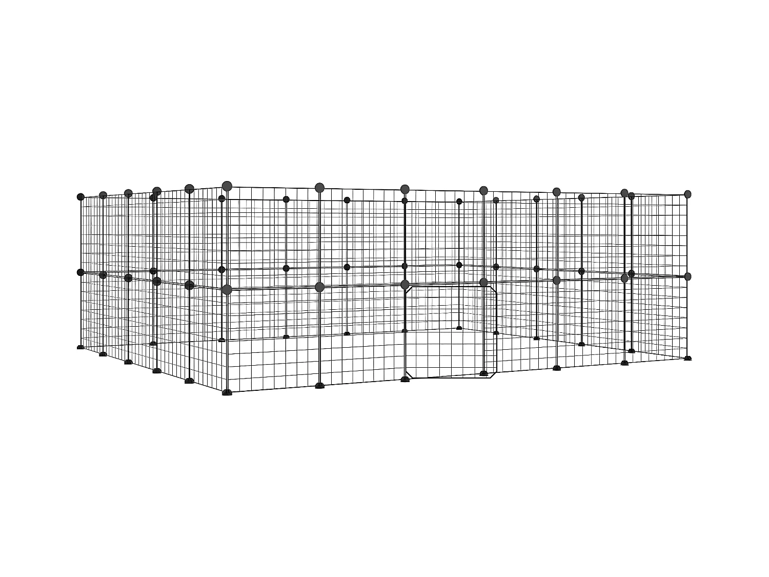 Jaula para mascotas de 44 paneles puerta acero negro 35x35 cm ES566426