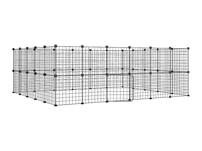 Cage animaux de compagnie à 44 panneaux et porte Noir 35x35 cm RG3Q80756