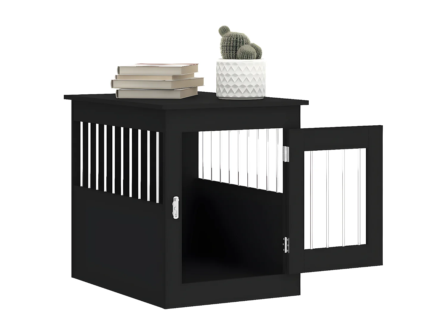 Móvel casota para cão 55x75x65 cm derivados de madeira preto PT288803