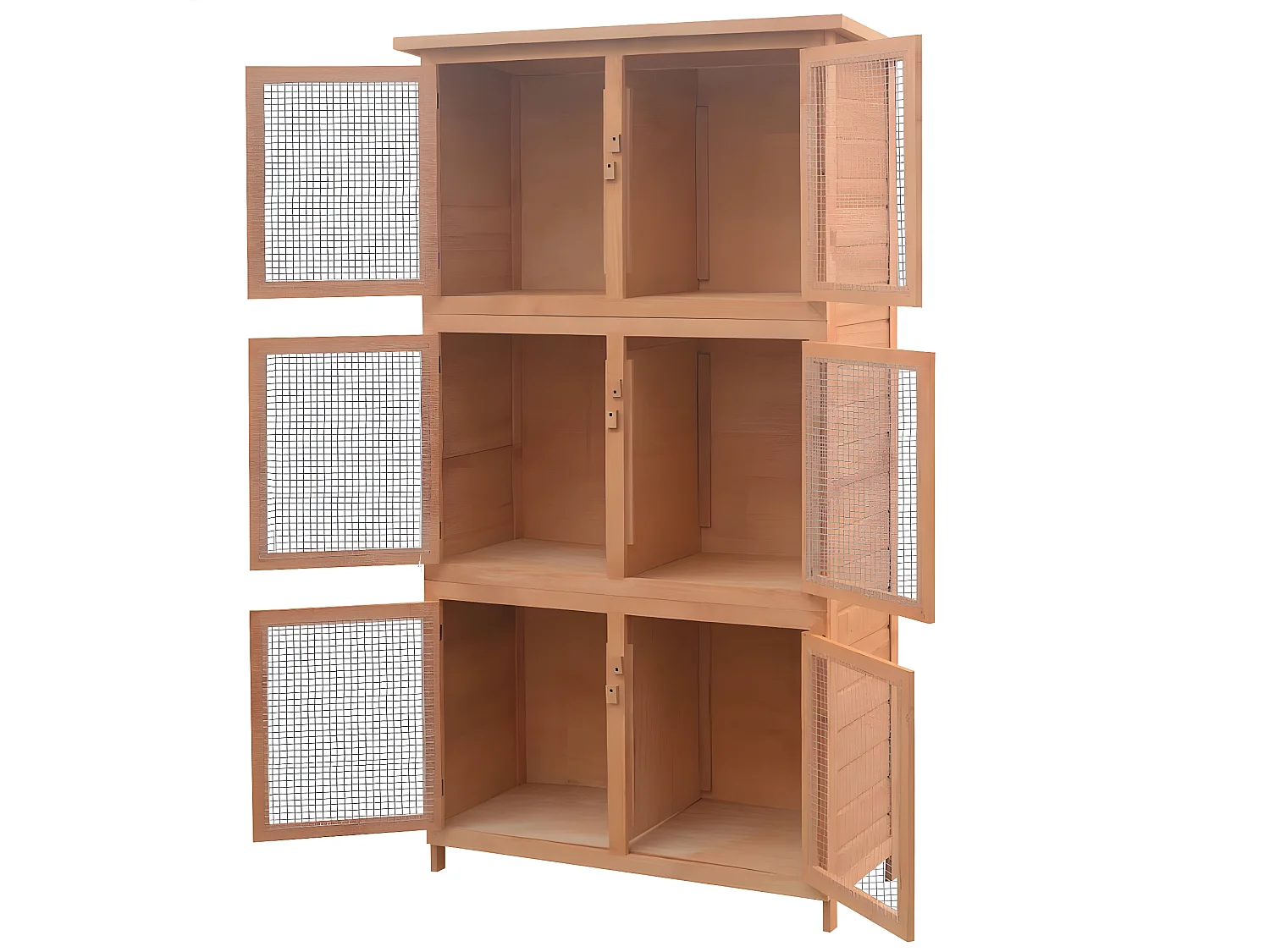 Gaiola para coelho 6 divisões madeira PT557869