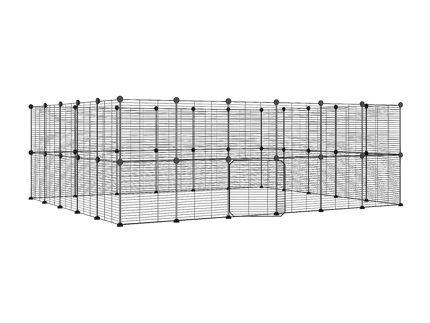 Cage animaux de compagnie à 44 panneaux et porte Noir 35x35 cm RG3Q17872