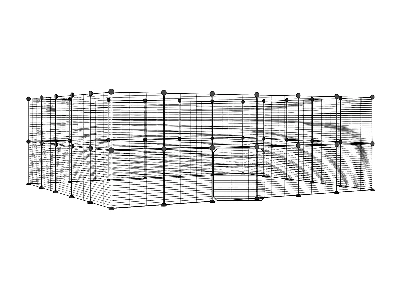 Cage animaux de compagnie à 44 panneaux et porte Noir 35x35 cm RG3Q17872