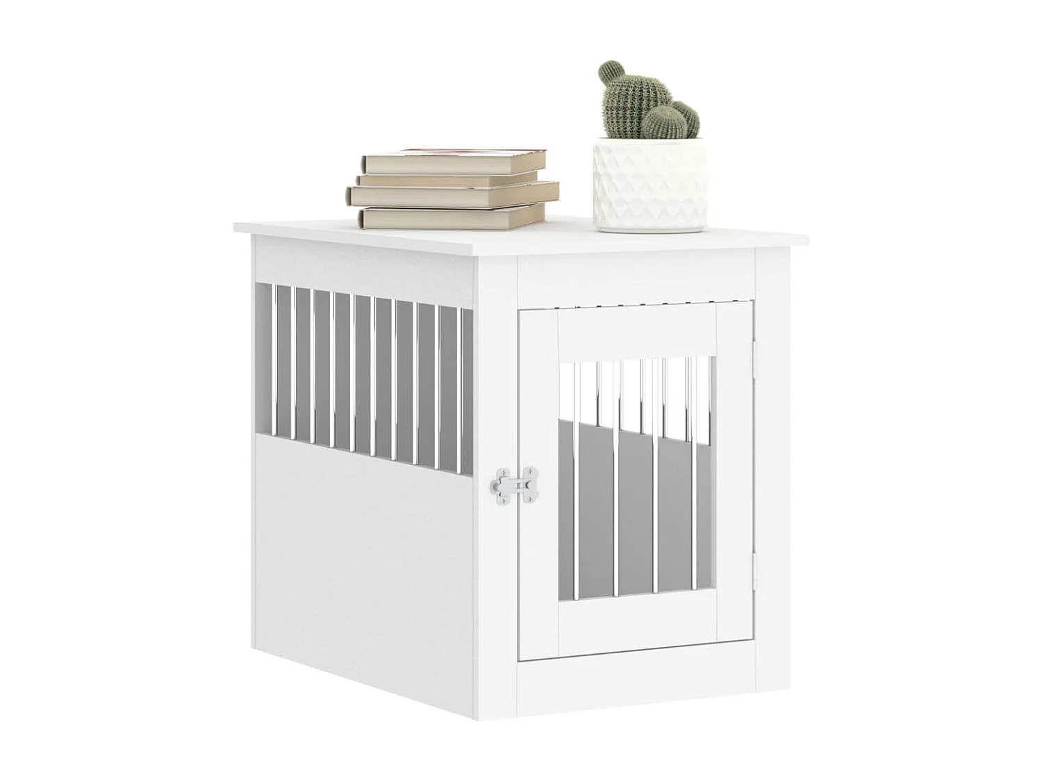 Meuble de cage pour chiens blanc 55x75x65 cm bois d'ingénierie RG3Q55460