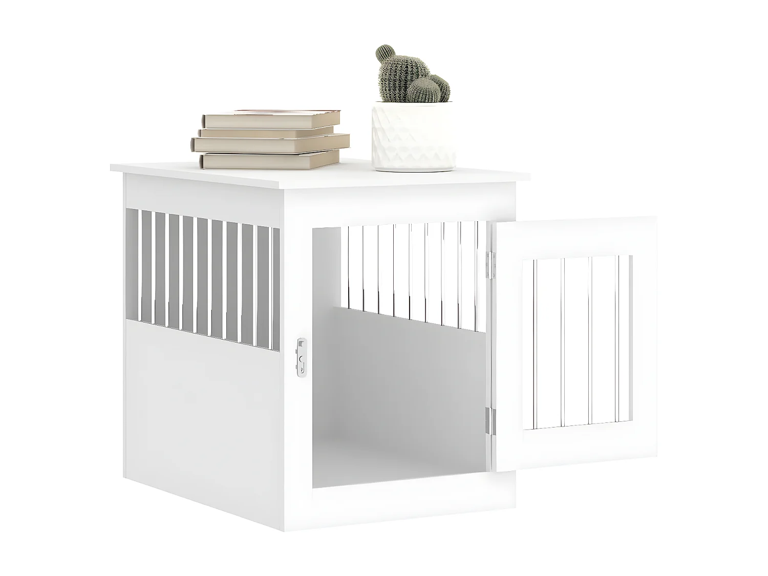 Meuble de cage pour chiens blanc 55x75x65 cm bois d'ingénierie RG3Q55460