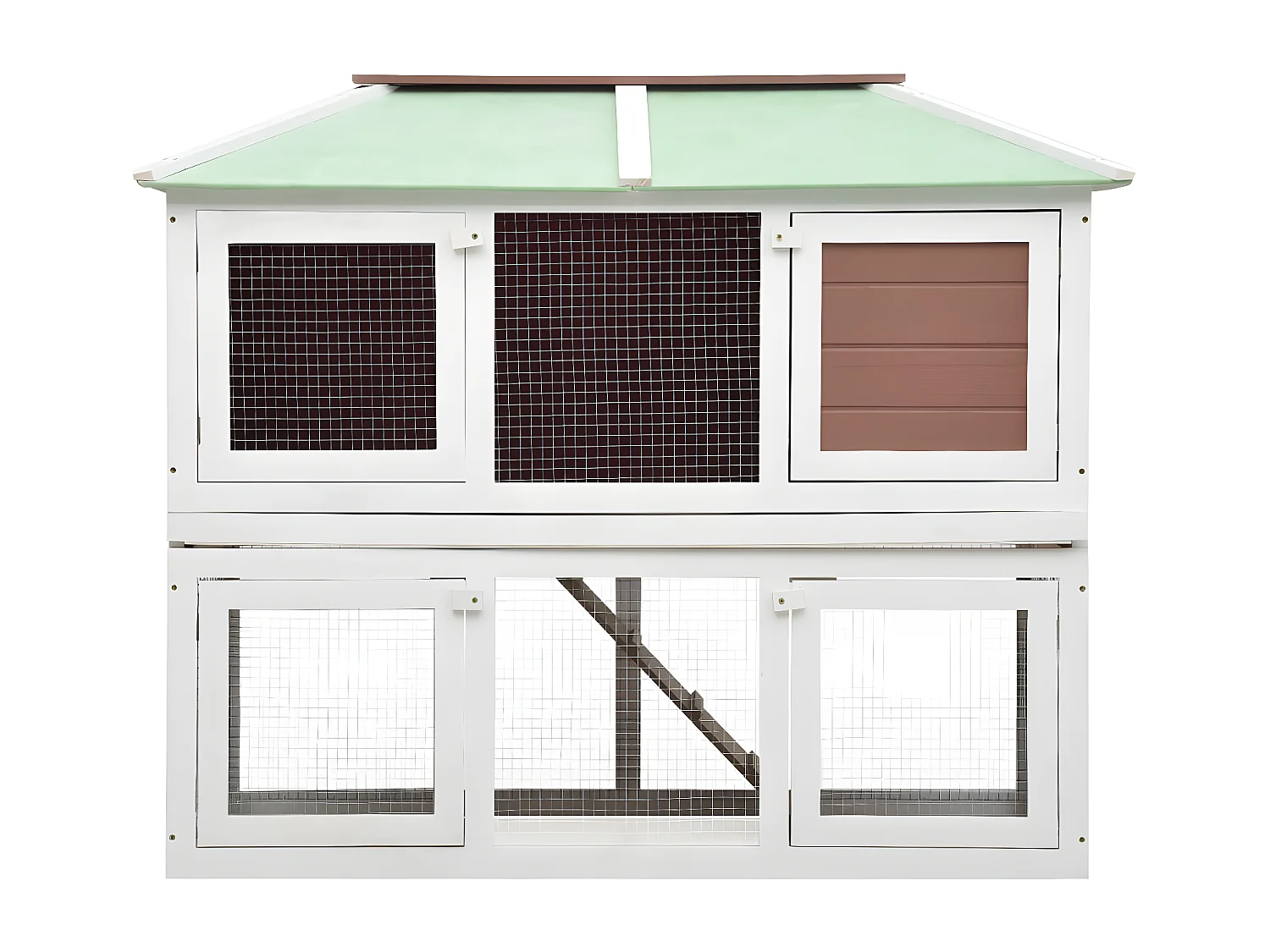 Gaiola para coelho c/ dois pisos madeira castanho PT771039