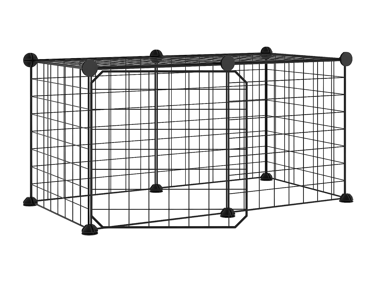 Cage animaux de compagnie à 8 panneaux et porte Noir 35x35 cm RG3Q42769