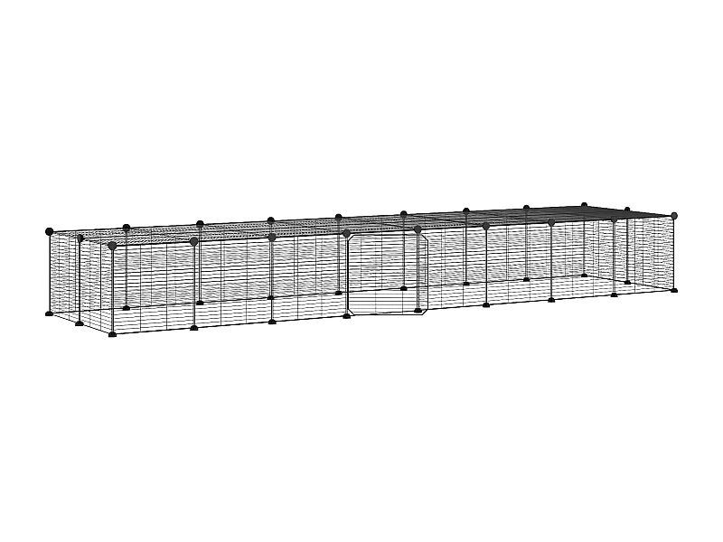 Cage animaux de compagnie à 36 panneaux et porte Noir 35x35 cm RG3Q23609