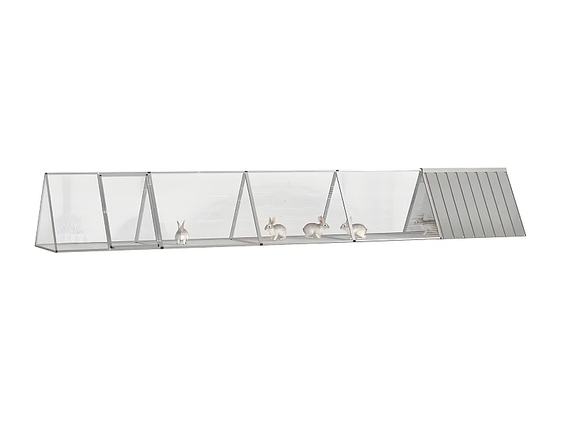 Gaiola p/ coelhos 504,5x80,5x71 cm aço galvanizado cinzento PT668109
