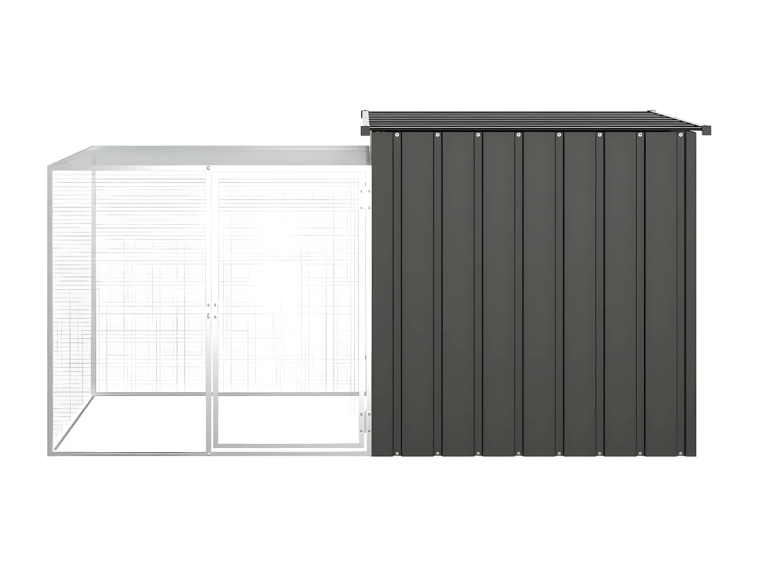 Jaula de gallinas acero galvanizado antracita 200x91x100 cm ES757479