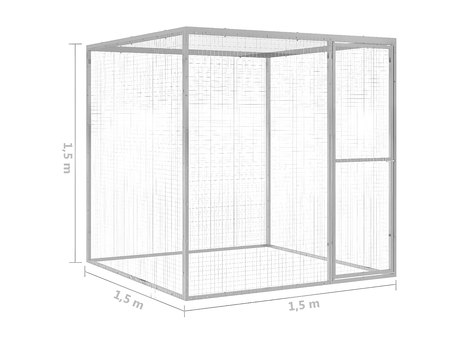 Jaula para gatos acero galvanizado 1,5x1,5x1,5 m ES726832