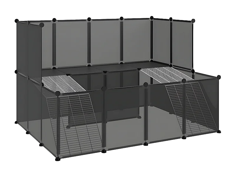 Gaiola para animais pequenos 143x107x93 cm PP e aço preto PT520892