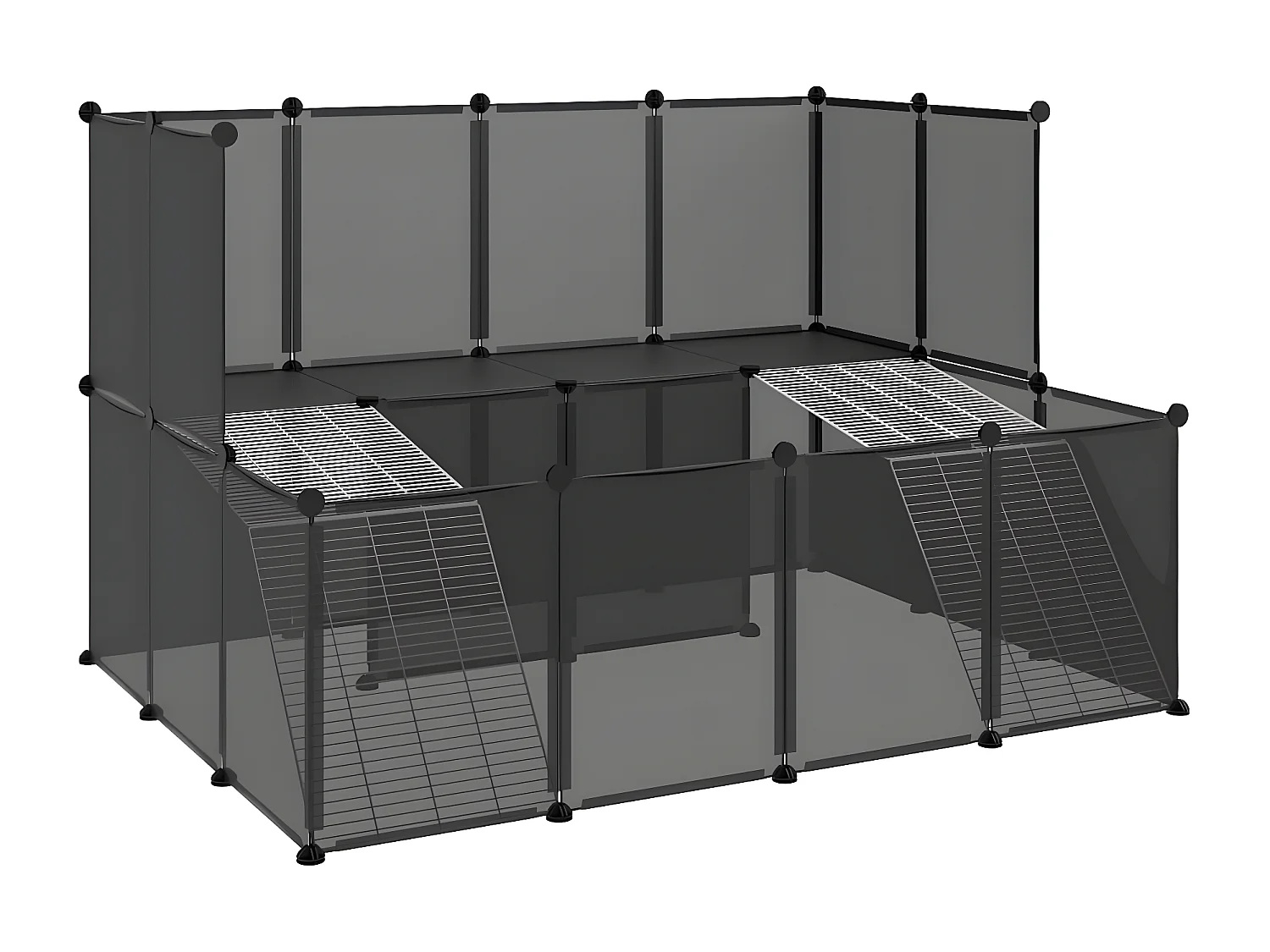 Gaiola para animais pequenos 143x107x93 cm PP e aço preto PT520892