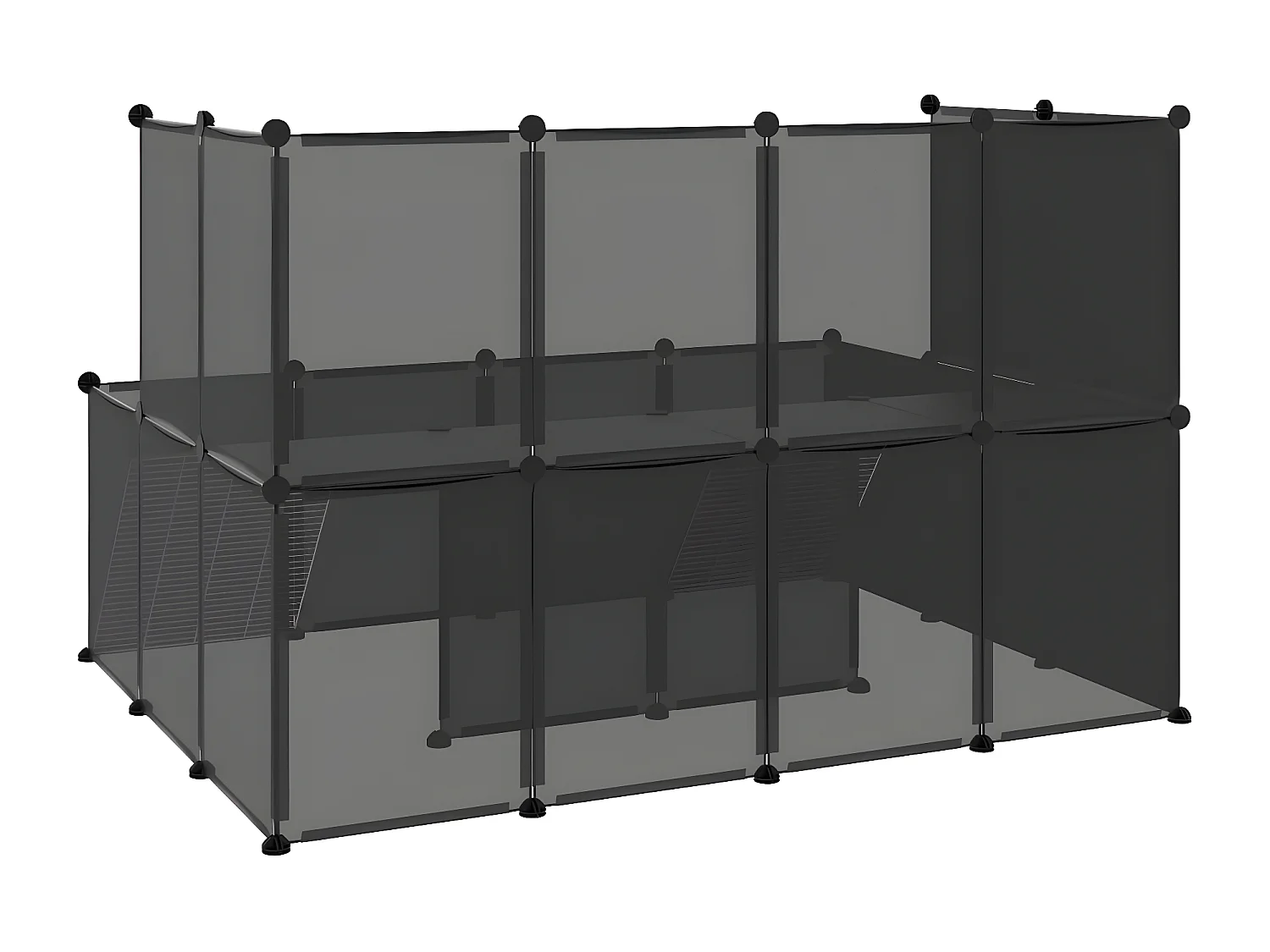 Gaiola para animais pequenos 143x107x93 cm PP e aço preto PT520892