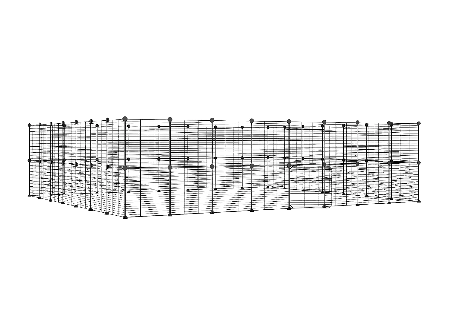 Cage animaux de compagnie à 60 panneaux et porte Noir 35x35 cm RG3Q30576