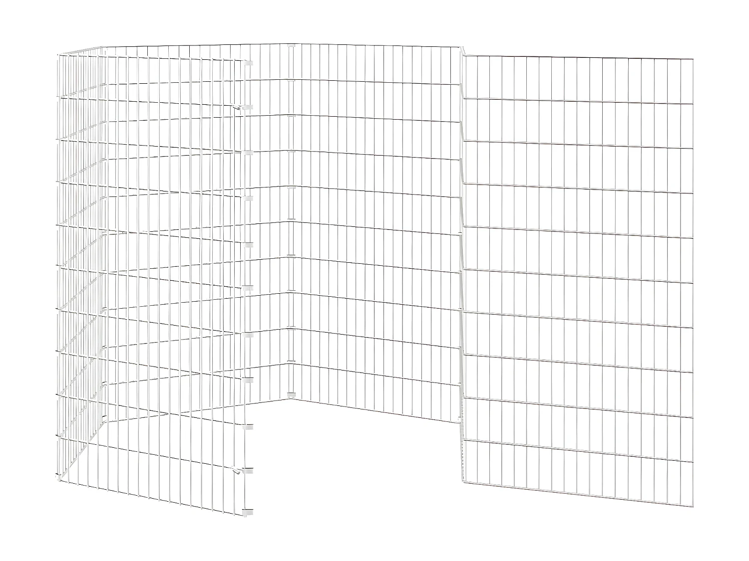 Recinto exterior p/ animais 6 painéis 54x100cm ferro galvaniz. PT512796