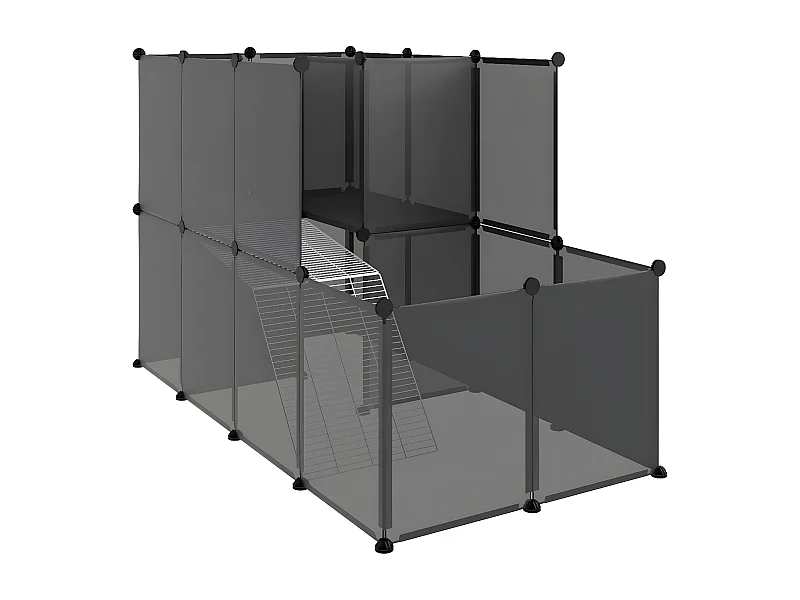 Cage pour petits animaux Noir 142x74x93 cm PP et Acier RG3Q54661