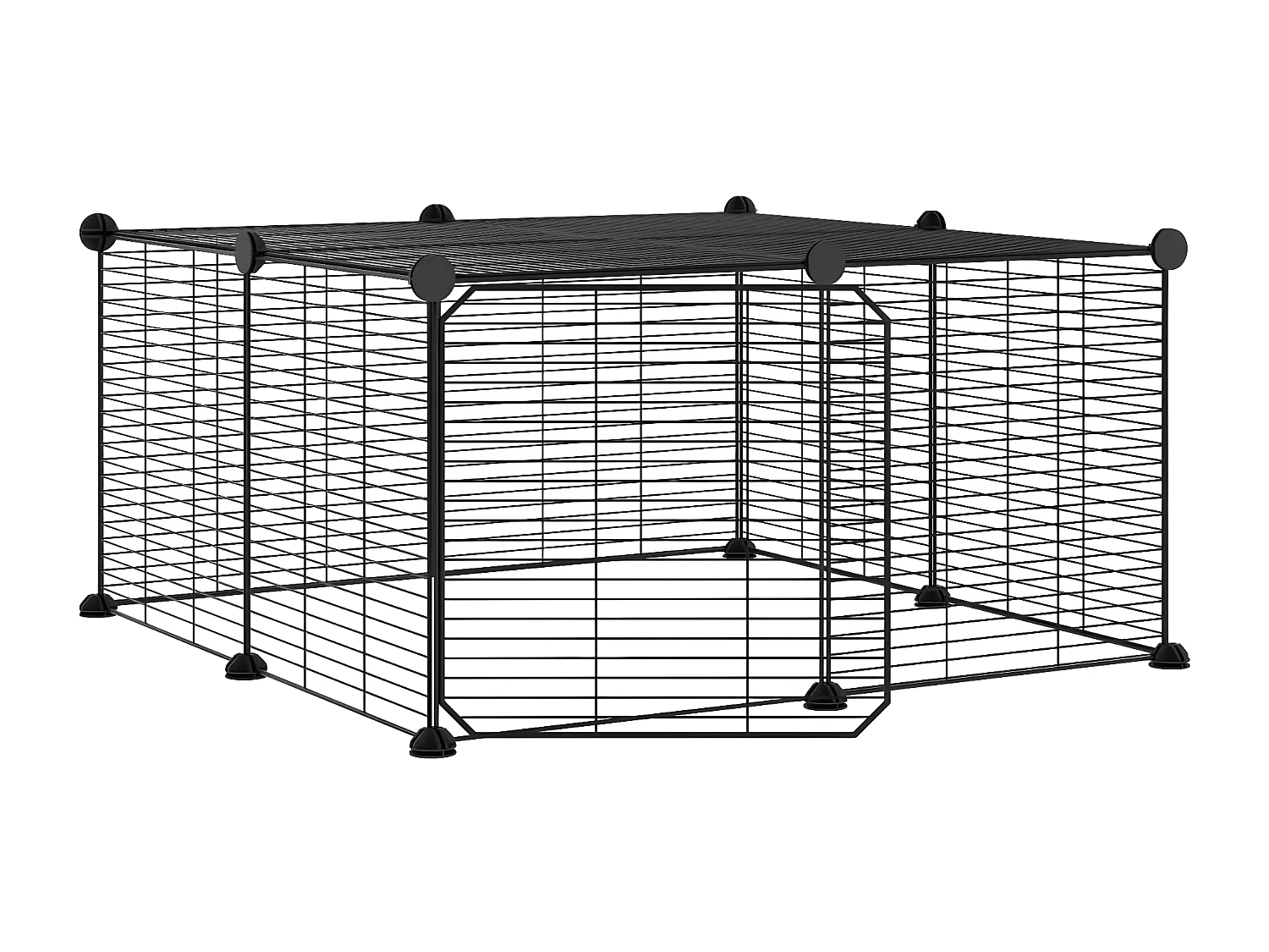 Cage animaux de compagnie à 12 panneaux et porte Noir 35x35 cm RG3Q99550