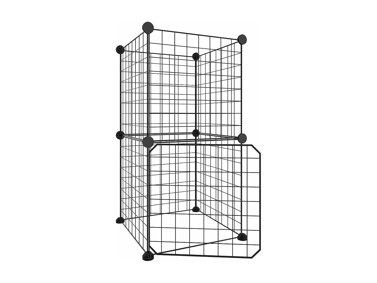 Cage animaux de compagnie à 8 panneaux et porte Noir 35x35 cm RG3Q85139