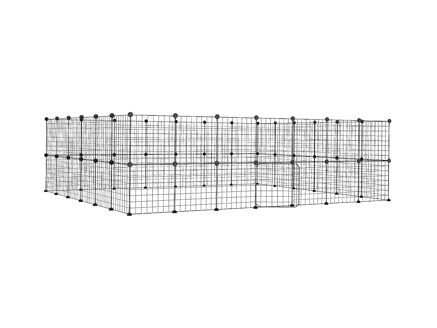 Gaiola p/ animais de 52 painéis c/porta 35x35 cm aço preto PT562536