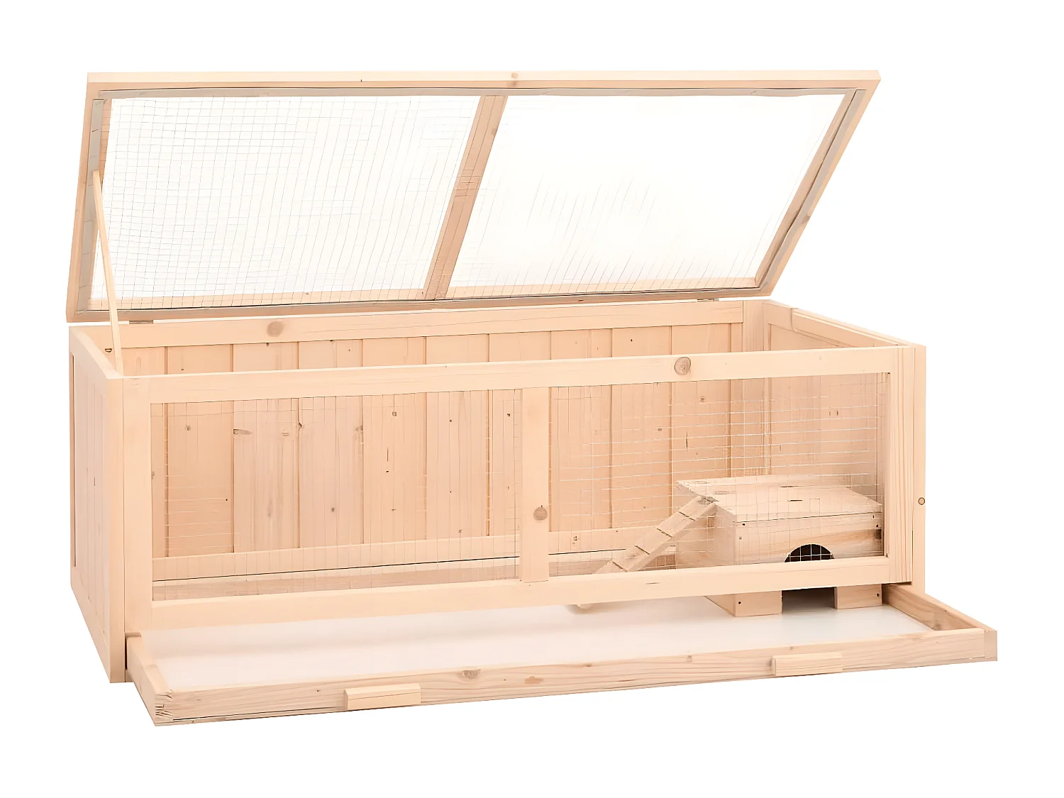 Jaula para hámster madera maciza abeto 104x52x38 cm ES812804