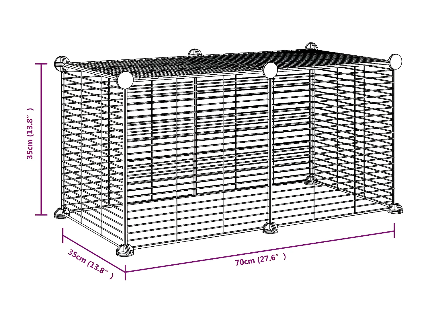 Cage animaux de compagnie à 8 panneaux Noir 35x35 cm Acier RG3Q91935