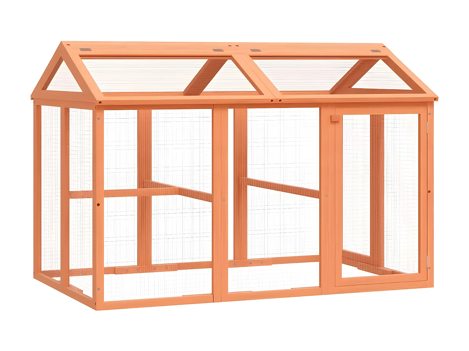 Enclos animaux marron 141x94x104 cm bois massif de pin RG3Q86196