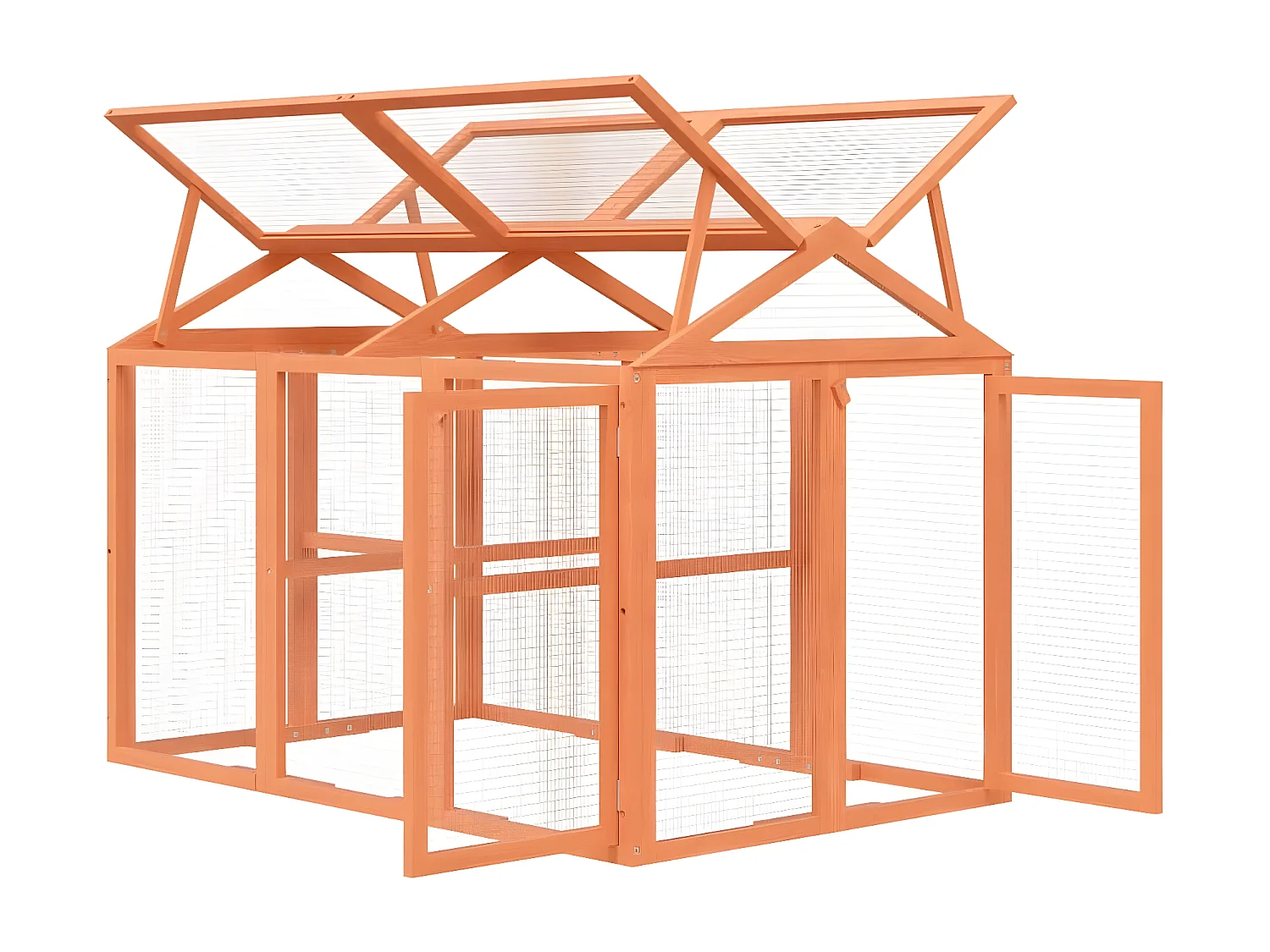 Enclos animaux marron 141x94x104 cm bois massif de pin RG3Q86196