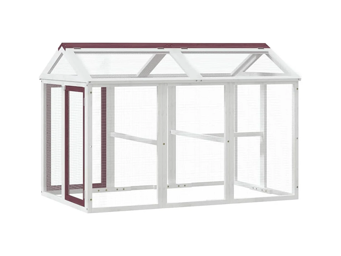 Enclos animaux moka 141x94x104 cm bois massif de pin RG3Q85086