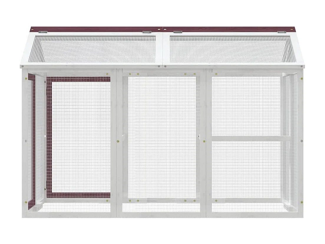 Enclos animaux moka 141x94x104 cm bois massif de pin RG3Q85086