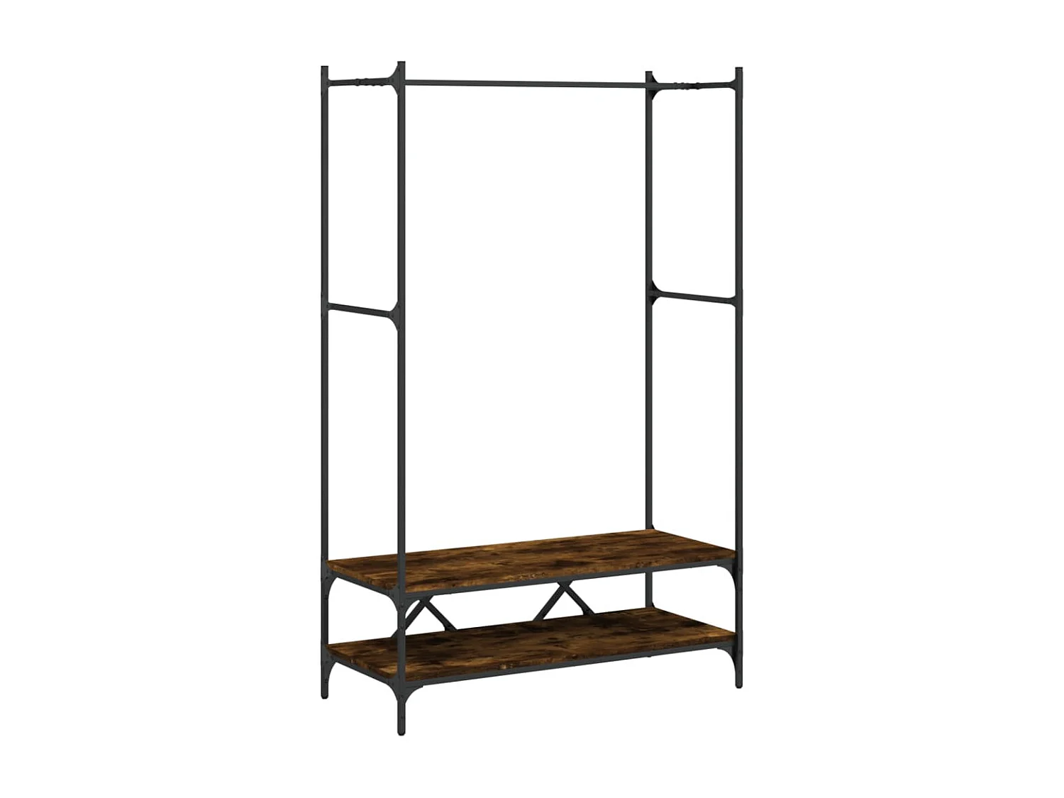 Porte-vêtements avec étagères chêne fumé bois d'ingénierie WVGQ3018