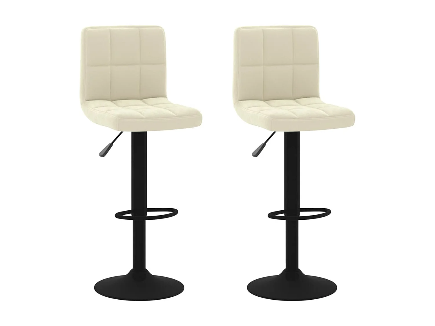lot de 2 Tabourets de bar crème velours SSA2255