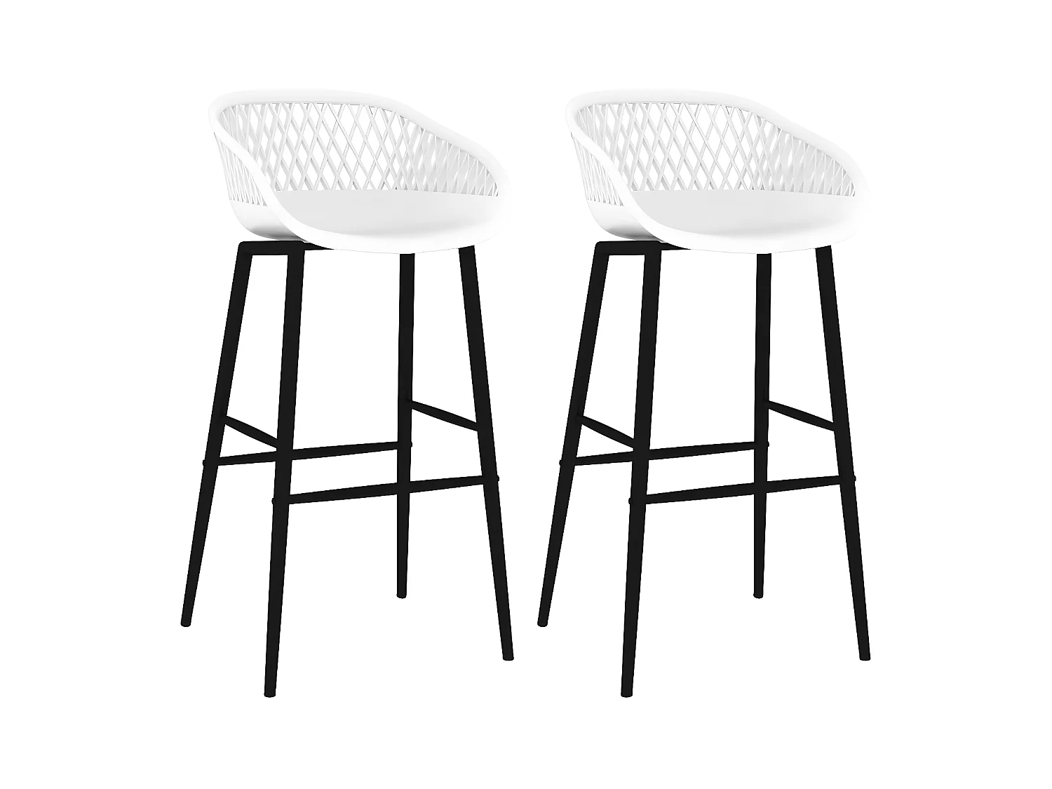 lot de 2 Tabourets de bar blanc LSJ3068