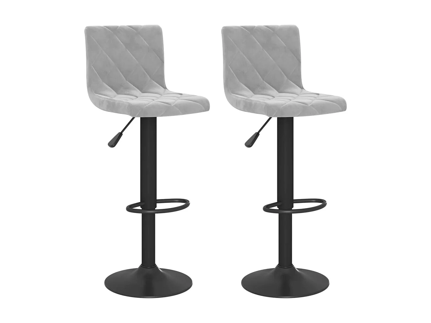 lot de 2 Tabourets de bar Gris clair Velours SSA7960