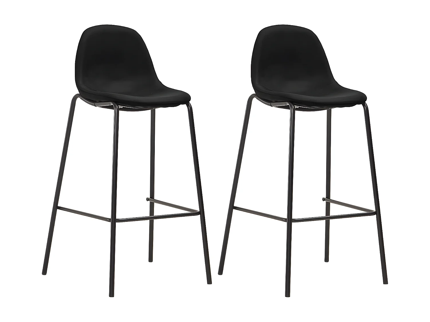 Tabourets de bar lot de 2 noir tissu SEF56825