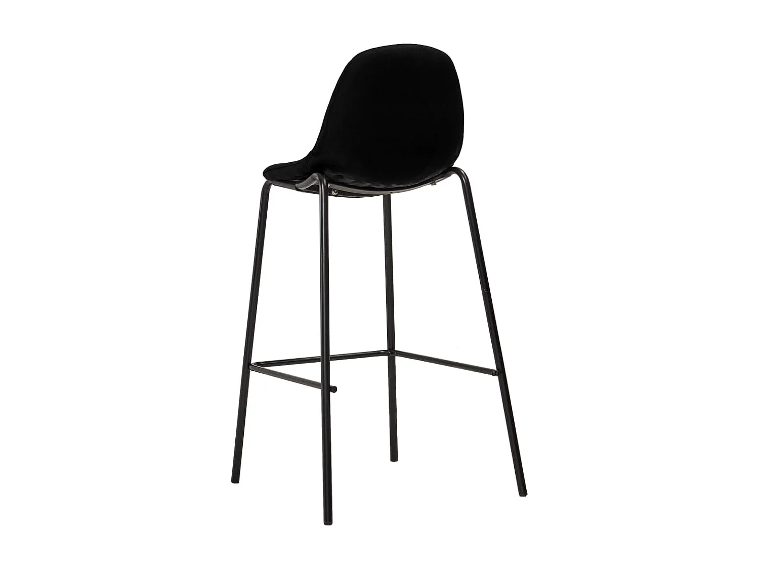 Tabourets de bar lot de 2 noir tissu SEF56825