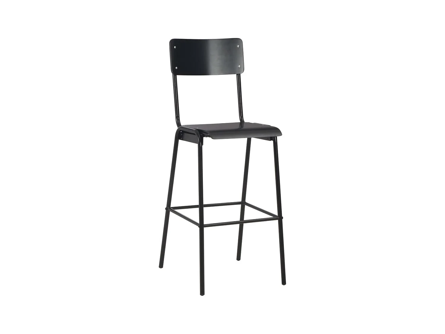 Barstoelen 2 st massief multiplex staal zwart NL884315